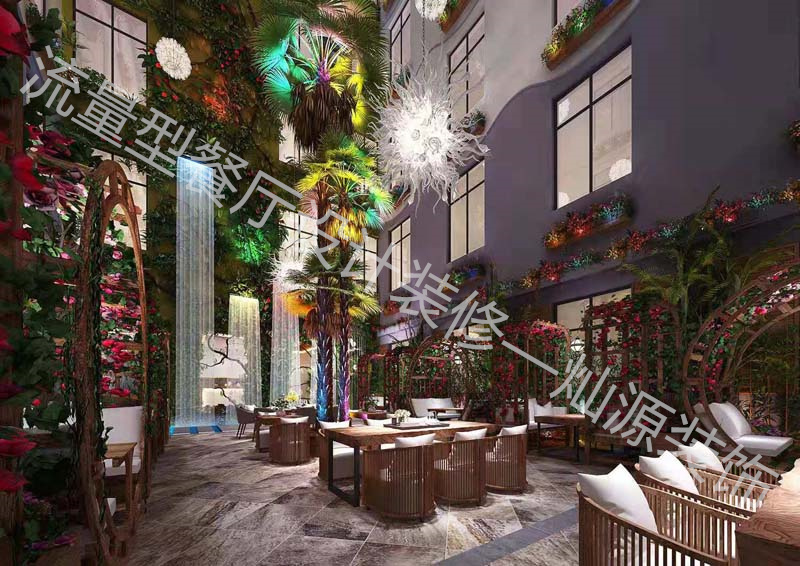 水泥工業風餐廳設計裝修效果圖&mdash;燦源裝飾